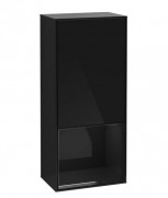 Шкафчик для ванной Villeroy & Boch Finion 41,8х93,6х27 см петли справа с подсветкой МДФ глянцевый черный лак F550PHPH