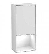 Шкафчик для ванной Villeroy & Boch Finion 41,8х93,6х27 см петли справа с подсветкой МДФ белый матовый лак/глянцевый белый лак G550GFMT
