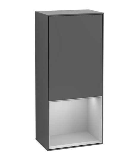 Шкафчик для ванной Villeroy & Boch Finion 41,8х93,6х27 см петли справа с подсветкой МДФ антрацит матовый лак/светло-серый матовый лак G550GJGK