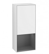 Шкафчик для ванной Villeroy & Boch Finion 41,8х93,6х27 см петли справа с подсветкой МДФ глянцевый белый лак/антрацит матовый лак G550GKGF