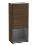 Шкафчик для ванной Villeroy & Boch Finion 41,8х93,6х27 см петли справа с подсветкой ДСП шпон грецкого ореха/антрацит матовый лак G550GKGN