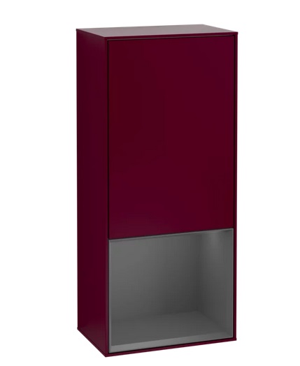 Шкафчик для ванной Villeroy & Boch Finion 41,8х93,6х27 см петли справа с подсветкой МДФ пион матовый лак/антрацит матовый лак G550GKHB