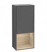 Шкафчик для ванной Villeroy & Boch Finion 41,8х93,6х27 см петли справа с подсветкой МДФ антрацит матовый лак/шпон дуба F550PCGK