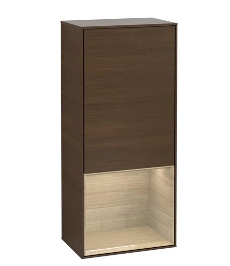 Шкафчик для ванной Villeroy & Boch Finion 41,8х93,6х27 см петли справа с подсветкой ДСП шпон грецкого ореха/шпон дуба F550PCGN
