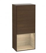 Шафка для ванної Villeroy & Boch Finion 41,8х93,6х27 см петлі праворуч з підсвічуванням ДСП шпон волоського горіха/шпон дуба F550PCGN