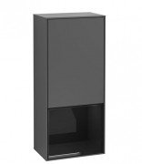 Шкафчик для ванной Villeroy & Boch Finion 41,8х93,6х27 см петли справа с подсветкой МДФ антрацит матовый лак/глянцевый черный лак F550PHGK