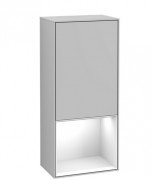 Шкафчик для ванной Villeroy & Boch Finion 41,8х93,6х27 см петли справа с подсветкой МДФ светло-серый матовый лак/глянцевый белый лак G550GFGJ