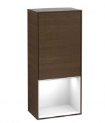 Шкафчик для ванной Villeroy & Boch Finion 41,8х93,6х27 см петли справа с подсветкой ДСП шпон грецкого ореха/глянцевый белый лак G550GFGN