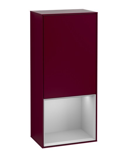 Шкафчик для ванной Villeroy & Boch Finion 41,8х93,6х27 см петли справа с подсветкой МДФ пион матовый лак/светло-серый матовый лак G550GJHB