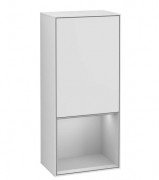 Шкафчик для ванной Villeroy & Boch Finion 41,8х93,6х27 см петли справа с подсветкой МДФ белый матовый лак/светло-серый матовый лак G550GJMT