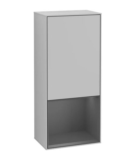 Шкафчик для ванной Villeroy & Boch Finion 41,8х93,6х27 см петли справа с подсветкой МДФ светло-серый матовый лак/антрацит матовый лак G550GKGJ