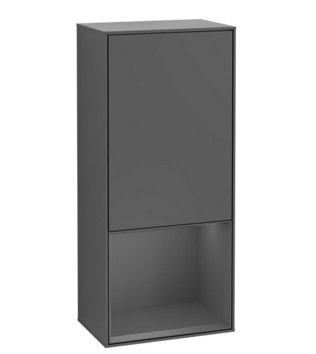 Шкафчик для ванной Villeroy & Boch Finion 41,8х93,6х27 см петли справа с подсветкой МДФ антрацит матовый лак G550GKGK