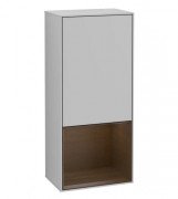 Шкафчик для ванной Villeroy & Boch Finion 41,8х93,6х27 см петли справа с подсветкой МДФ светло-серый матовый лак/шпон грецкого ореха G550GNGJ