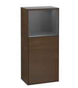 Шкафчик для ванной Villeroy & Boch Finion 41,8х93,6х27 см петли слева с подсветкой ДСП шпон грецкого ореха/антрацит матовый лак G520GKGN