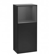 Шкафчик для ванной Villeroy & Boch Finion 41,8х93,6х27 см петли слева с подсветкой МДФ черный матовый лак/антрацит матовый лак G520GKPD