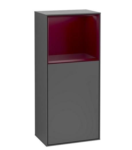 Шкафчик для ванной Villeroy & Boch Finion 41,8х93,6х27 см петли слева с подсветкой МДФ антрацит матовый лак/пион матовый лак G520HBGK