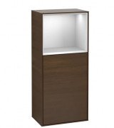 Шкафчик для ванной Villeroy & Boch Finion 41,8х93,6х27 см петли слева с подсветкой ДСП шпон грецкого ореха/белый матовый лак G520MTGN