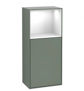 Шкафчик для ванной Villeroy & Boch Finion 41,8х93,6х27 см петли слева с подсветкой МДФ оливковый матовый лак/глянцевый белый лак G520GFGM