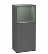 Шкафчик для ванной Villeroy & Boch Finion 41,8х93,6х27 см петли слева с подсветкой МДФ антрацит матовый лак/оливковый матовый лак G520GMGK