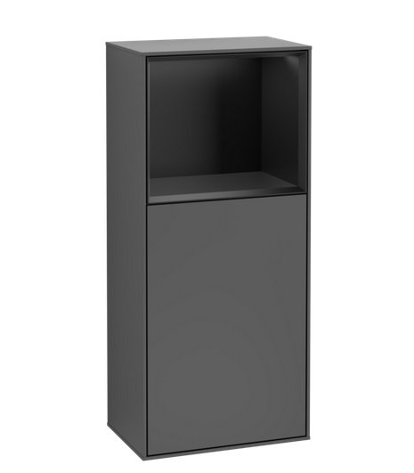 Шкафчик для ванной Villeroy & Boch Finion 41,8х93,6х27 см петли слева с подсветкой МДФ антрацит матовый лак/черный матовый лак G520PDGK