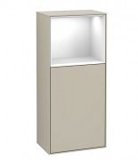 Шкафчик для ванной Villeroy & Boch Finion 41,8х93,6х27 см петли слева с подсветкой МДФ песок матовый лак/глянцевый белый лак G520GFHH