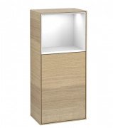 Шкафчик для ванной Villeroy & Boch Finion 41,8х93,6х27 см петли слева с подсветкой ДСП шпон дуба/глянцевый белый лак G520GFPC