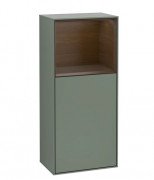 Шкафчик для ванной Villeroy & Boch Finion 41,8х93,6х27 см петли слева с подсветкой МДФ оливковый матовый лак/шпон грецкого ореха G520GNGM