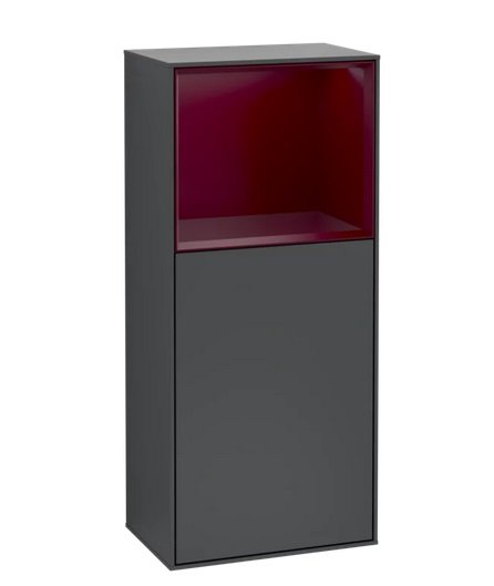 Шкафчик для ванной Villeroy & Boch Finion 41,8х93,6х27 см петли слева с подсветкой МДФ темно-синий матовый лак/пион матовый лак G520HBHG