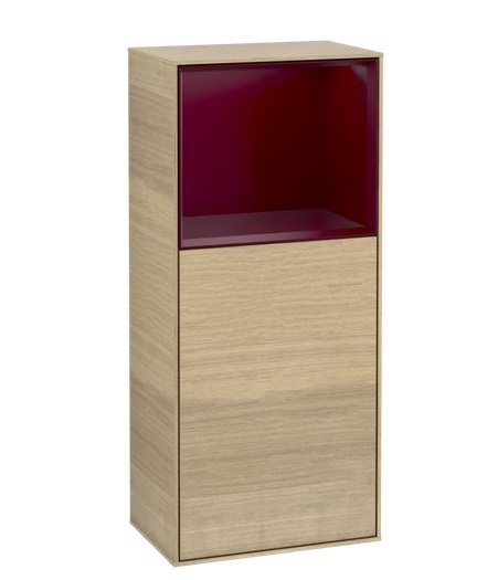 Шафка для ванної Villeroy & Boch Finion 41,8х93,6х27 см петлі зліва з підсвічуванням ДСП шпон дуба/півон матовий лак G520HBPC