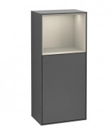Шкафчик для ванной Villeroy & Boch Finion 41,8х93,6х27 см петли слева с подсветкой МДФ антрацит матовый лак/песок матовый лак G520HHGK
