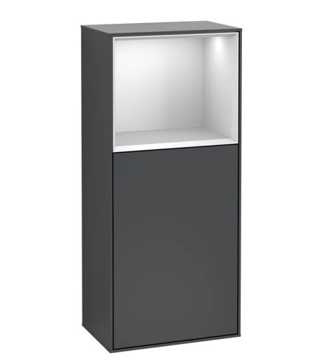 Шафка для ванної Villeroy & Boch Finion 41,8х93,6х27 см петлі зліва з підсвічуванням МДФ темно-синій матовий лак/білий матовий лак G520MTHG