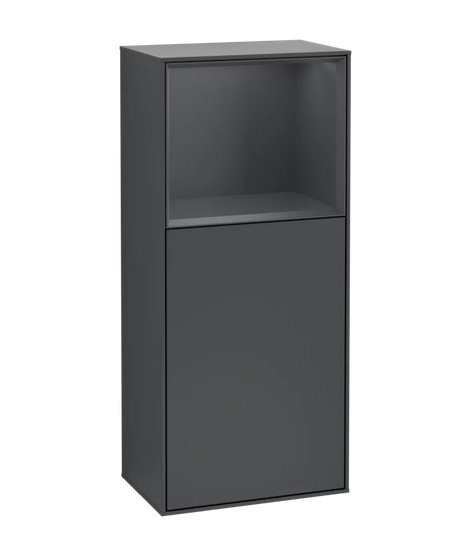 Шкафчик для ванной Villeroy & Boch Finion 41,8х93,6х27 см петли слева с подсветкой МДФ темно-синий матовый лак G520HGHG