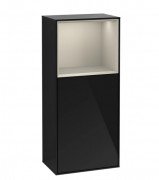 Шафка для ванної Villeroy & Boch Finion 41,8х93,6х27 см петлі зліва з підсвічуванням МДФ глянсовий чорний лак/пісок матовий лак G520HHPH