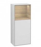 Шкафчик для ванной Villeroy & Boch Finion 41,8х93,6х27 см петли слева с подсветкой МДФ белый матовый лак/шпон дуба G520PCMT