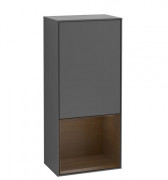 Шкафчик для ванной Villeroy & Boch Finion 41,8х93,6х27 см петли справа с подсветкой МДФ антрацит матовый лак/шпон грецкого ореха G550GNGK