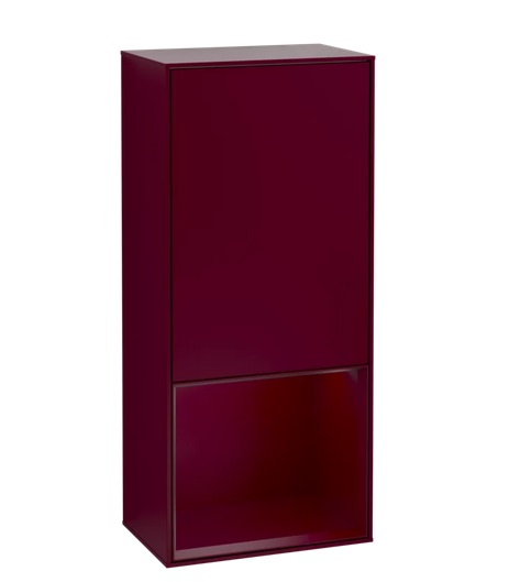 Шафка для ванної Villeroy & Boch Finion 41,8х93,6х27 см петлі праворуч з підсвічуванням МДФ півонія матовий лак G550HBHB