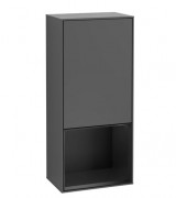 Шкафчик для ванной Villeroy & Boch Finion 41,8х93,6х27 см петли справа с подсветкой МДФ антрацит матовый лак/черный матовый лак G550PDGK