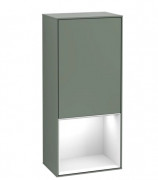 Шкафчик для ванной Villeroy & Boch Finion 41,8х93,6х27 см петли справа с подсветкой МДФ оливковый матовый лак/глянцевый белый лак G550GFGM