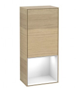 Шкафчик для ванной Villeroy & Boch Finion 41,8х93,6х27 см петли справа с подсветкой ДСП шпон дуба/глянцевый белый лак G550GFPC