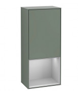 Шкафчик для ванной Villeroy & Boch Finion 41,8х93,6х27 см петли справа с подсветкой МДФ оливковый матовый лак/светло-серый матовый лак G550GJGM