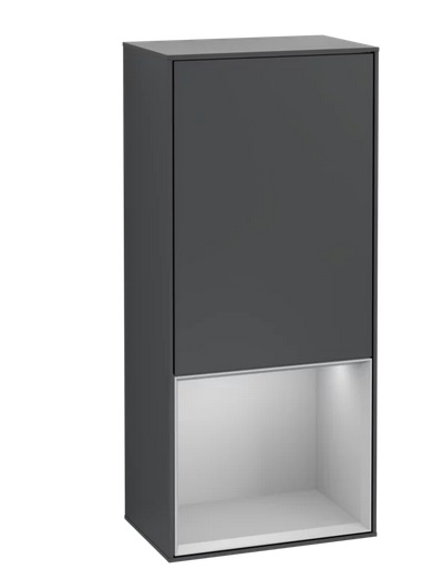 Шафка для ванної Villeroy & Boch Finion 41,8х93,6х27 см петлі праворуч з підсвічуванням МДФ темно-синій матовий лак/світло-сірий матовий лак G550GJHG