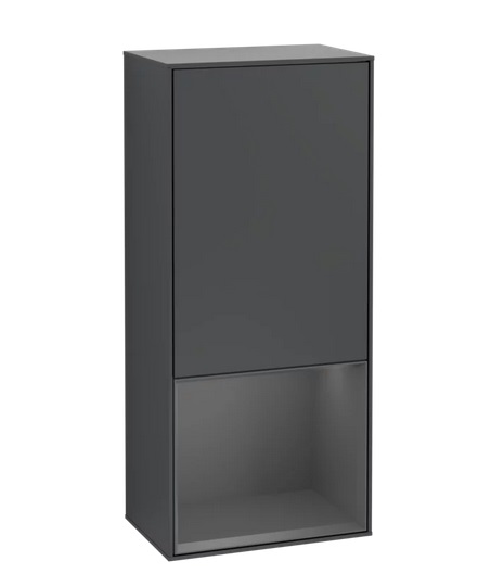 Шкафчик для ванной Villeroy & Boch Finion 41,8х93,6х27 см петли справа с подсветкой МДФ темно-синий матовый лак/антрацит матовый лак G550GKHG