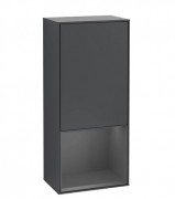 Шкафчик для ванной Villeroy & Boch Finion 41,8х93,6х27 см петли справа с подсветкой МДФ темно-синий матовый лак/антрацит матовый лак G550GKHG