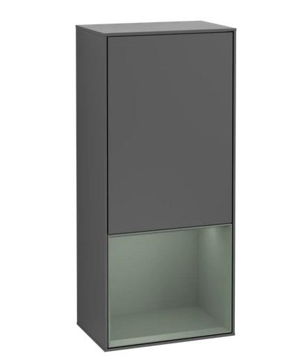 Шкафчик для ванной Villeroy & Boch Finion 41,8х93,6х27 см петли справа с подсветкой МДФ антрацит матовый лак/оливковый матовый лак G550GMGK