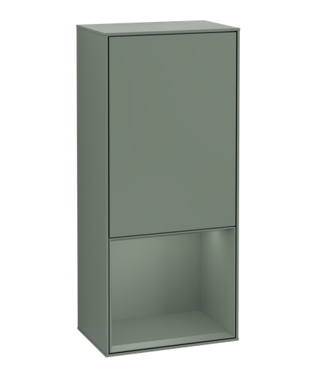 Шафка для ванної Villeroy & Boch Finion 41,8 х93, 6х27 см петлі праворуч з підсвічуванням МДФ оливковий матовий лак G550GMGM