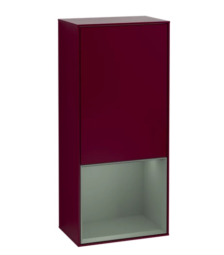 Шкафчик для ванной Villeroy & Boch Finion 41,8х93,6х27 см петли справа с подсветкой МДФ пион матовый лак/оливковый матовый лак G550GMHB