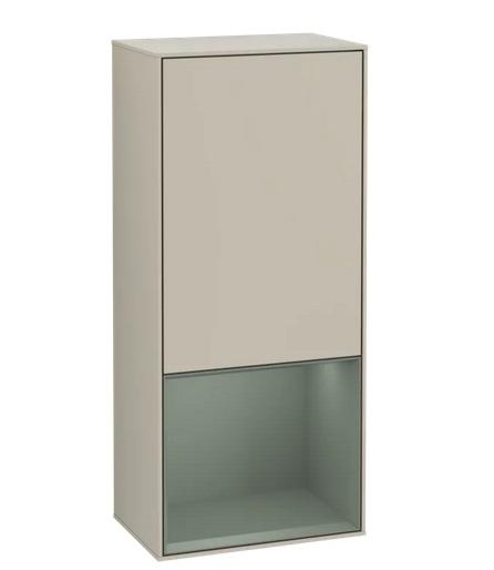 Шафка для ванної Villeroy & Boch Finion 41,8х93,6х27 см петлі праворуч з підсвічуванням МДФ пісок матовий лак/оливковий матовий лак G550GMHH