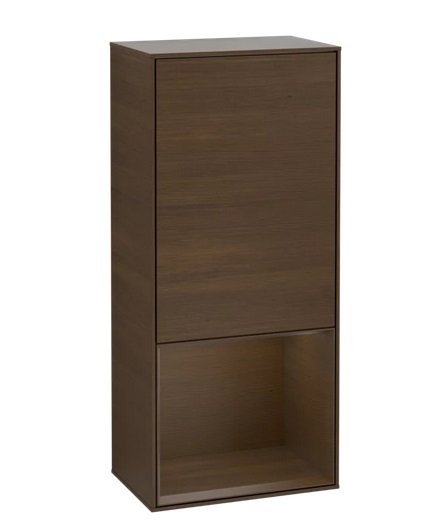 Шкафчик для ванной Villeroy & Boch Finion 41,8х93,6х27 см петли справа с подсветкой ДСП шпон грецкого ореха G550GNGN