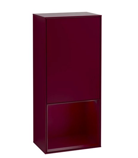 Шафка для ванної Villeroy & Boch Finion 41,8х93,6х27 см петлі праворуч з підсвічуванням МДФ півонія матовий лак G550HBHB