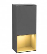 Шкафчик для ванной Villeroy & Boch Finion 41,8х93,6х27 см петли справа с подсветкой МДФ антрацит матовый лак/золотой матовый лак G550HFGK